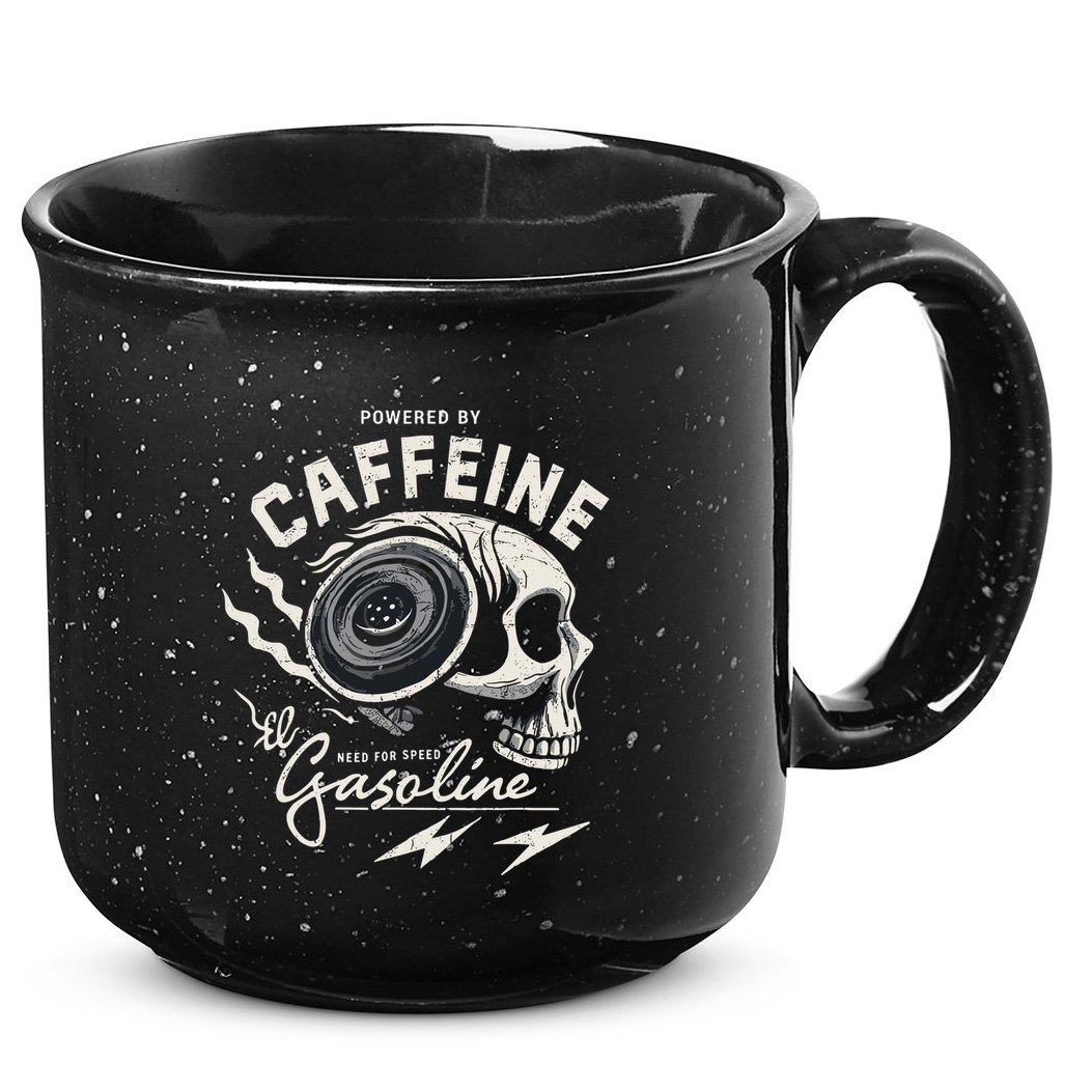 Powered By Gasoline And Caffeine 15oz Campfire Ceramic Mug