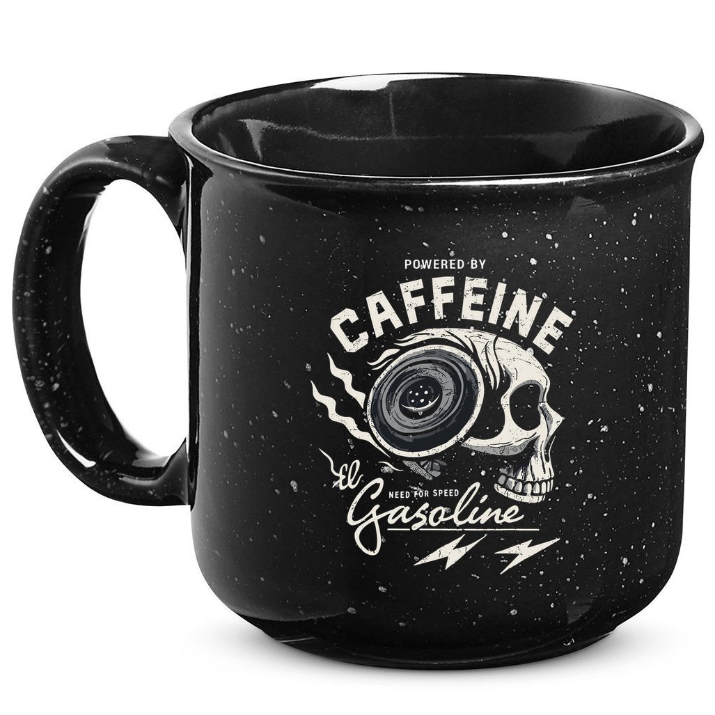 Powered By Gasoline And Caffeine 15oz Campfire Ceramic Mug