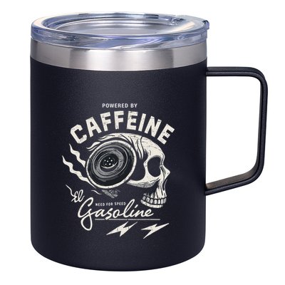 Powered By Gasoline And Caffeine 12oz Stainless Steel Coffee Mug