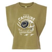 Powered By Gasoline And Caffeine Garment-Dyed Women's Muscle Tee