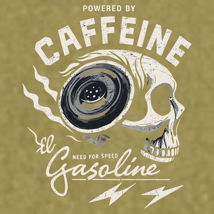 Powered By Gasoline And Caffeine Garment-Dyed Women's Muscle Tee