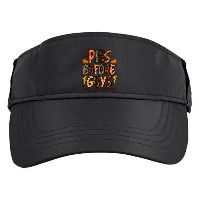 Pies Before Guys Baby Thanksgiving Vibes Groovy Adult Drive Performance Visor