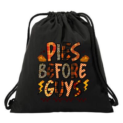 Pies Before Guys Baby Thanksgiving Vibes Groovy Drawstring Bag