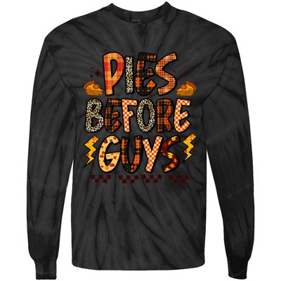 Pies Before Guys Baby Thanksgiving Vibes Groovy Tie-Dye Long Sleeve Shirt