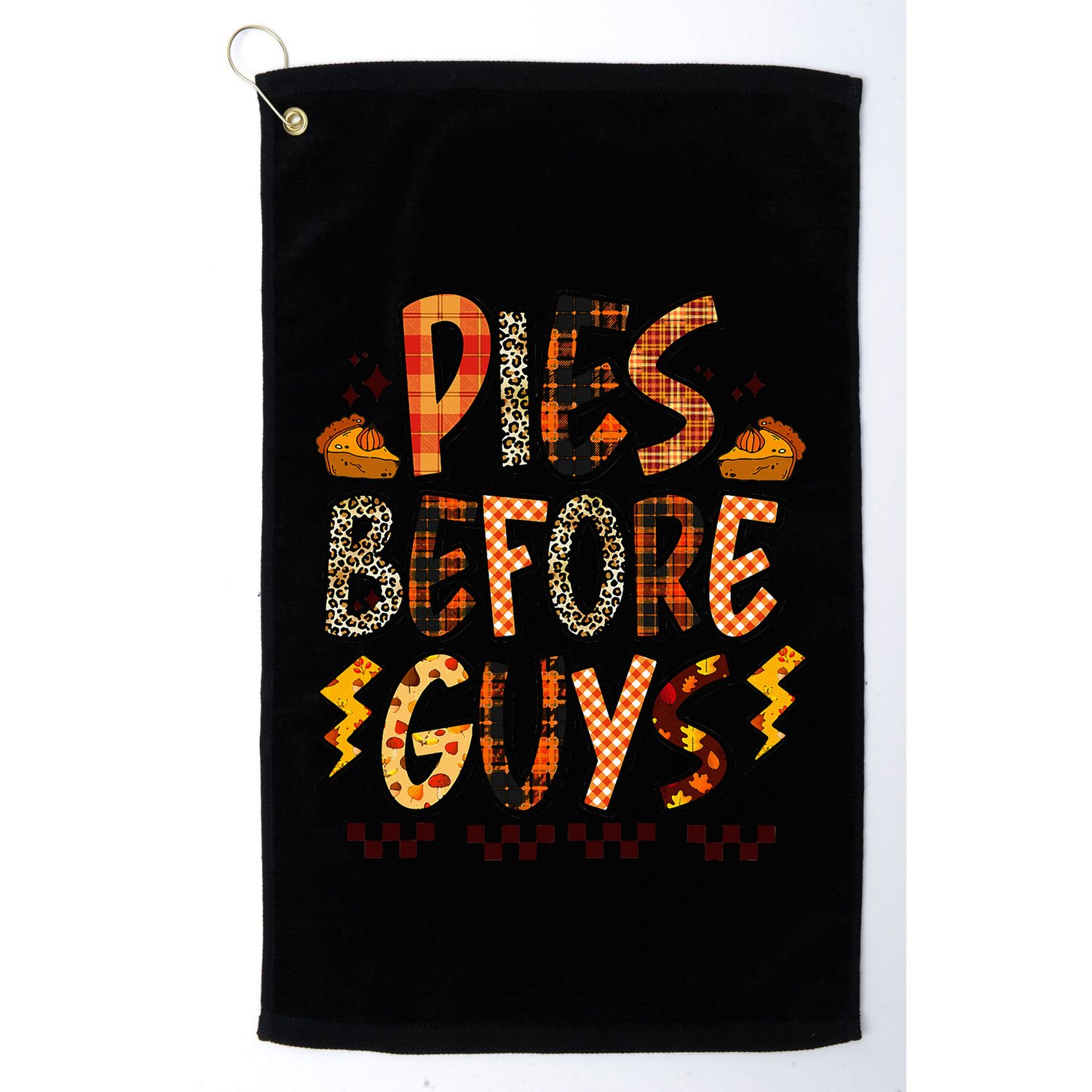 Pies Before Guys Baby Thanksgiving Vibes Groovy Golf Towel