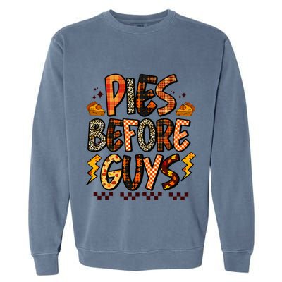Pies Before Guys Baby Thanksgiving Vibes Groovy Garment-Dyed Sweatshirt