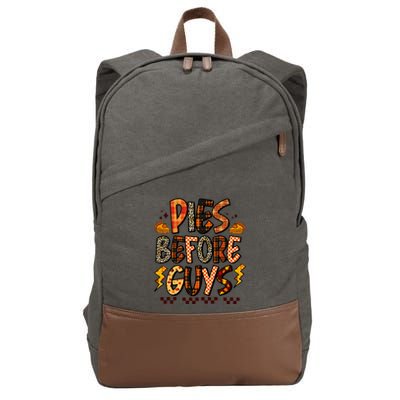 Pies Before Guys Baby Thanksgiving Vibes Groovy Cotton Canvas Backpack