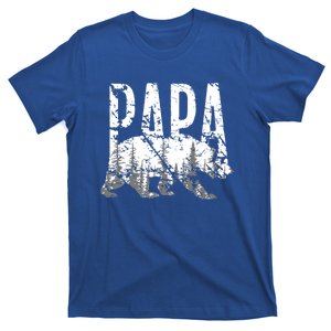 Papa Bear Great Gift Grunge Trees Gift T-Shirt