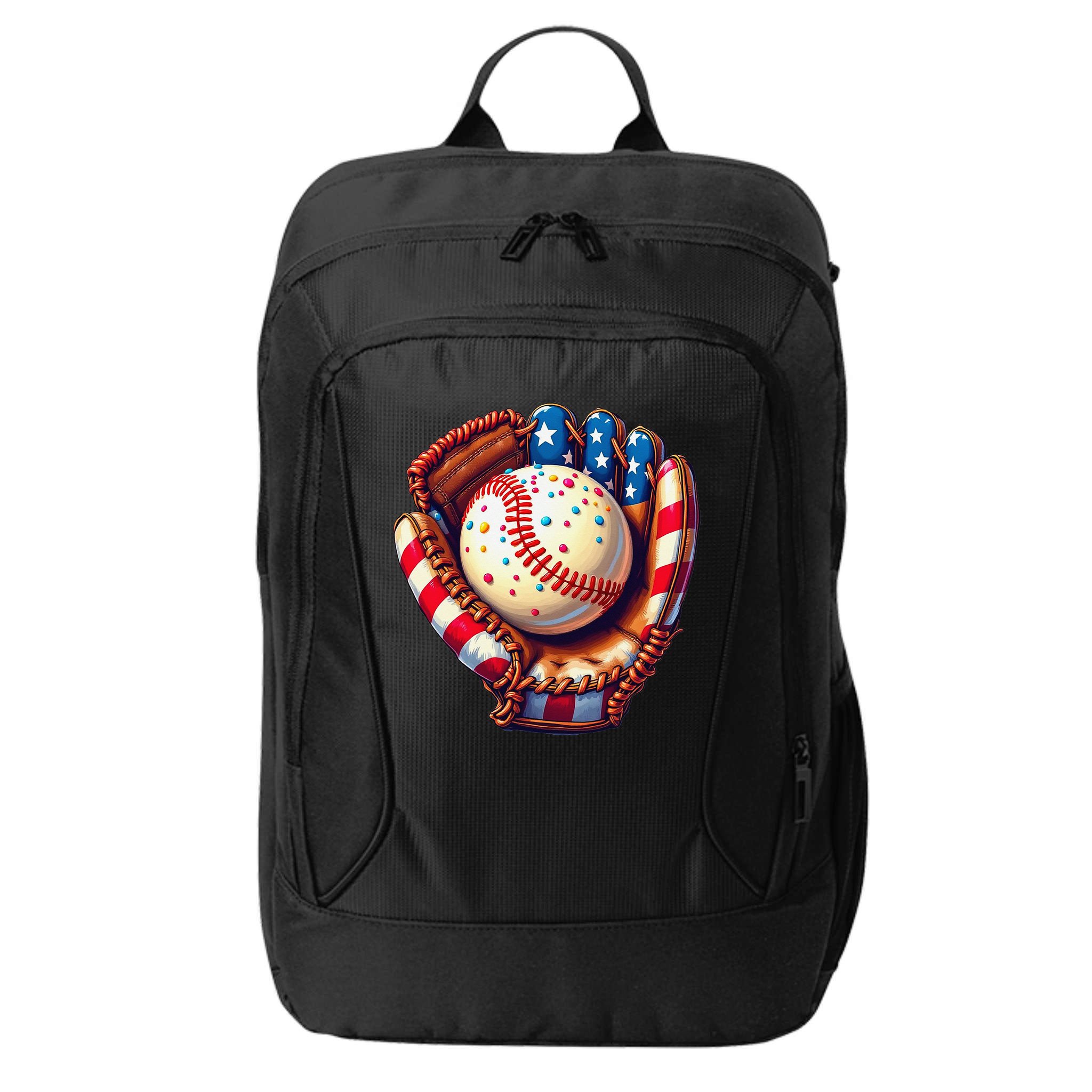 Patriotic Baseball Glove Drip Ice Cream Sprinkles 4th July City Backpack