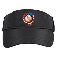 Patriotic Baseball Glove Drip Ice Cream Sprinkles 4th July Adult Drive Performance Visor