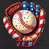 Patriotic Baseball Glove Drip Ice Cream Sprinkles 4th July Adult Drive Performance Visor