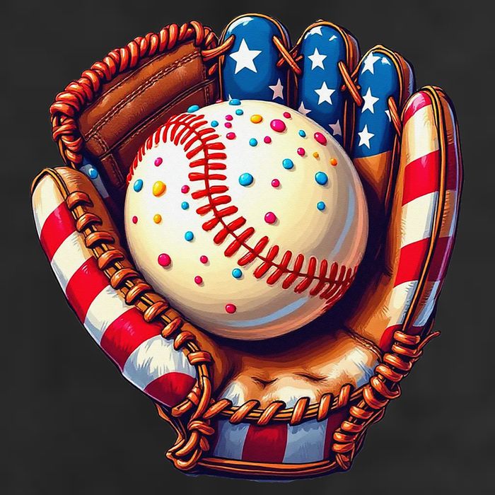 Patriotic Baseball Glove Drip Ice Cream Sprinkles 4th July Adult Drive Performance Visor