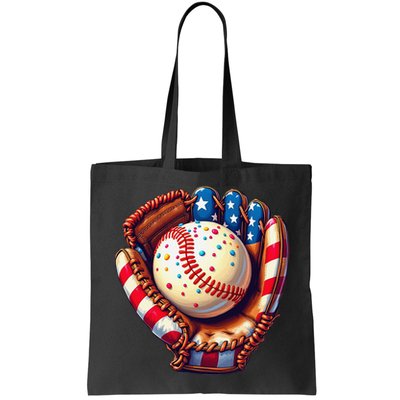 Patriotic Baseball Glove Drip Ice Cream Sprinkles 4th July Bag