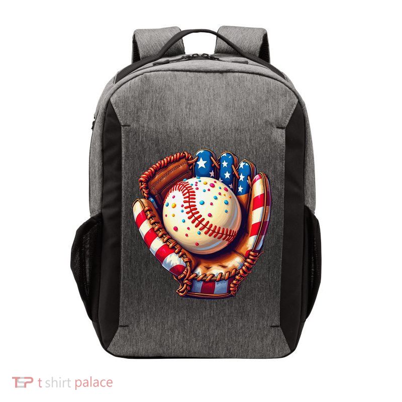 Patriotic Baseball Glove Drip Ice Cream Sprinkles 4th July Vector Backpack