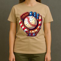 Patriotic Baseball Glove Drip Ice Cream Sprinkles 4th July T-Shirt