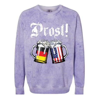 Prost Beer German American Flag Oktoberfest Mug Colorblast Crewneck Sweatshirt