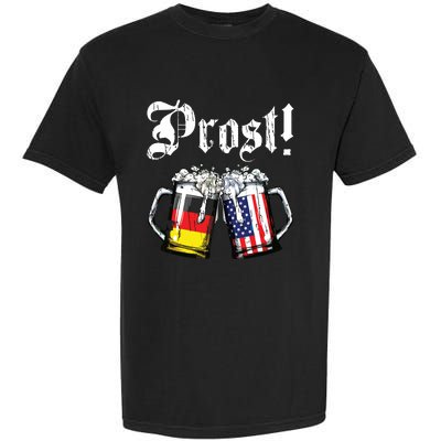 Prost Beer German American Flag Oktoberfest Mug Garment-Dyed Heavyweight T-Shirt