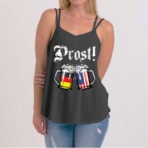 Prost Beer German American Flag Oktoberfest Mug Women's Strappy Tank