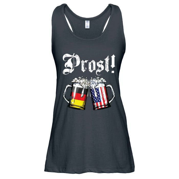 Prost Beer German American Flag Oktoberfest Mug Ladies Essential Flowy Tank