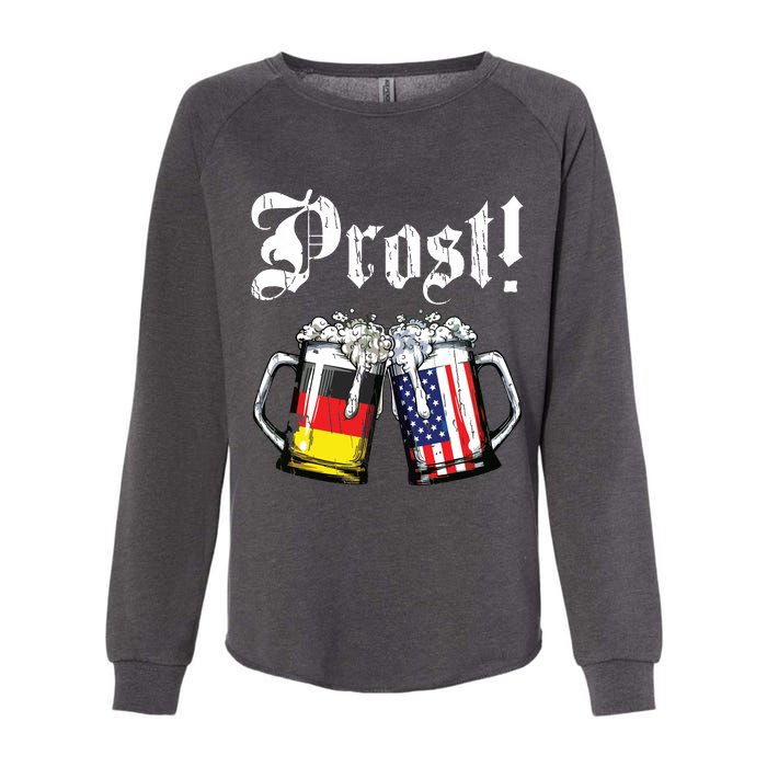 Prost Beer German American Flag Oktoberfest Mug Womens California Wash Sweatshirt