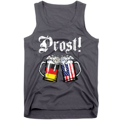 Prost Beer German American Flag Oktoberfest Mug Tank Top