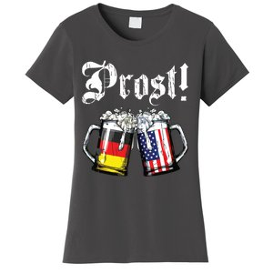 Prost Beer German American Flag Oktoberfest Mug Women's T-Shirt