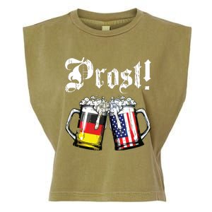 Prost Beer German American Flag Oktoberfest Mug Garment-Dyed Women's Muscle Tee