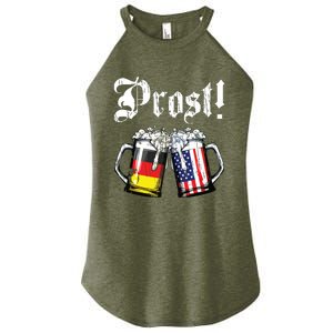 Prost Beer German American Flag Oktoberfest Mug Women's Perfect Tri Rocker Tank