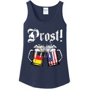 Prost Beer German American Flag Oktoberfest Mug Ladies Essential Tank