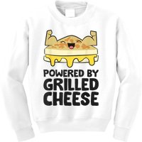 Powered By Grilled Cheese Funny Grilled Cheese Kids Sweatshirt