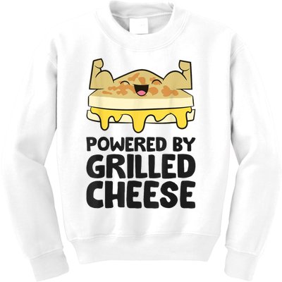 Powered By Grilled Cheese Funny Grilled Cheese Kids Sweatshirt