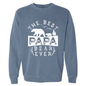 Papa Bear Gift With Cub Dad Christmas Birthday Gift Garment-Dyed Sweatshirt