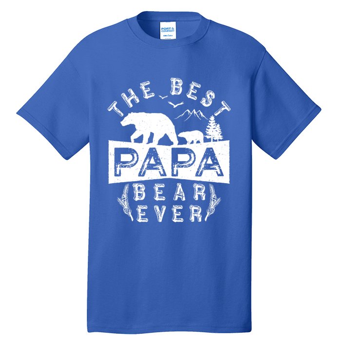 Papa Bear Gift With Cub Dad Christmas Birthday Gift Tall T-Shirt