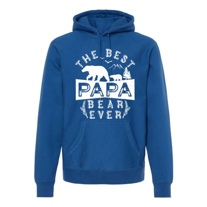 Papa Bear Gift With Cub Dad Christmas Birthday Gift Premium Hoodie