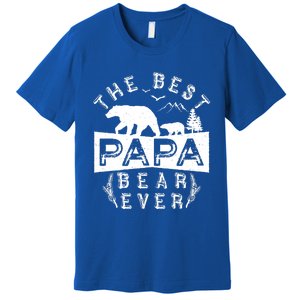 Papa Bear Gift With Cub Dad Christmas Birthday Gift Premium T-Shirt