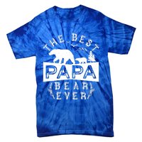 Papa Bear Gift With Cub Dad Christmas Birthday Gift Tie-Dye T-Shirt