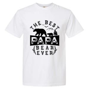 Papa Bear Gift With Cub Dad Christmas Birthday Gift Garment-Dyed Heavyweight T-Shirt