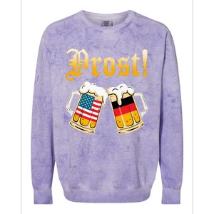 Prost Beer German American Flag Oktoberfest Colorblast Crewneck Sweatshirt