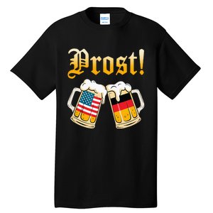 Prost Beer German American Flag Oktoberfest Tall T-Shirt