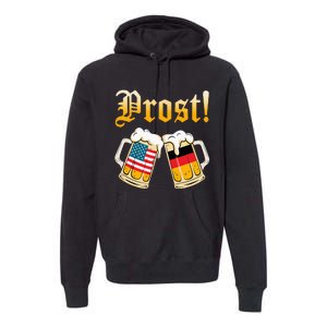 Prost Beer German American Flag Oktoberfest Premium Hoodie