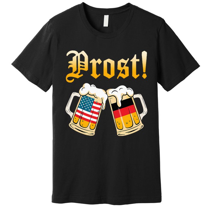 Prost Beer German American Flag Oktoberfest Premium T-Shirt