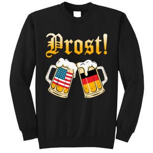 Prost Beer German American Flag Oktoberfest Tall Sweatshirt