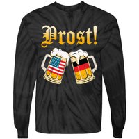 Prost Beer German American Flag Oktoberfest Tie-Dye Long Sleeve Shirt