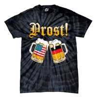 Prost Beer German American Flag Oktoberfest Tie-Dye T-Shirt