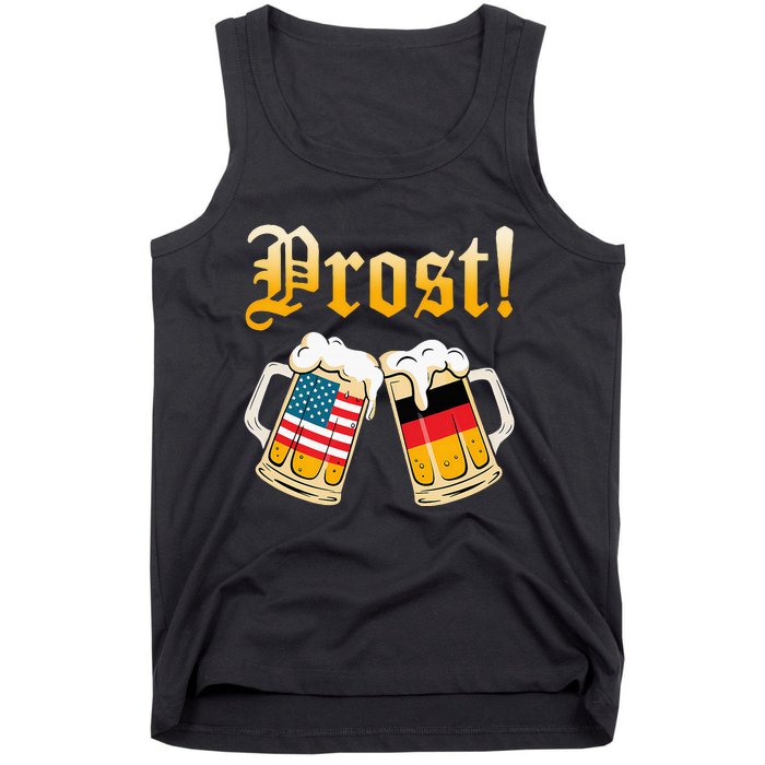 Prost Beer German American Flag Oktoberfest Tank Top