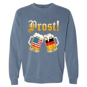 Prost Beer German American Flag Oktoberfest Garment-Dyed Sweatshirt