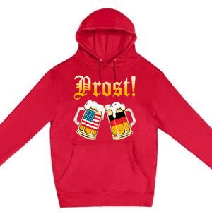 Prost Beer German American Flag Oktoberfest Premium Pullover Hoodie