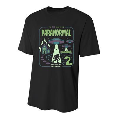 Paranormal Bigfoot Ghosts Aliens Sasquatch UFO Halloween Youth Performance Sprint T-Shirt