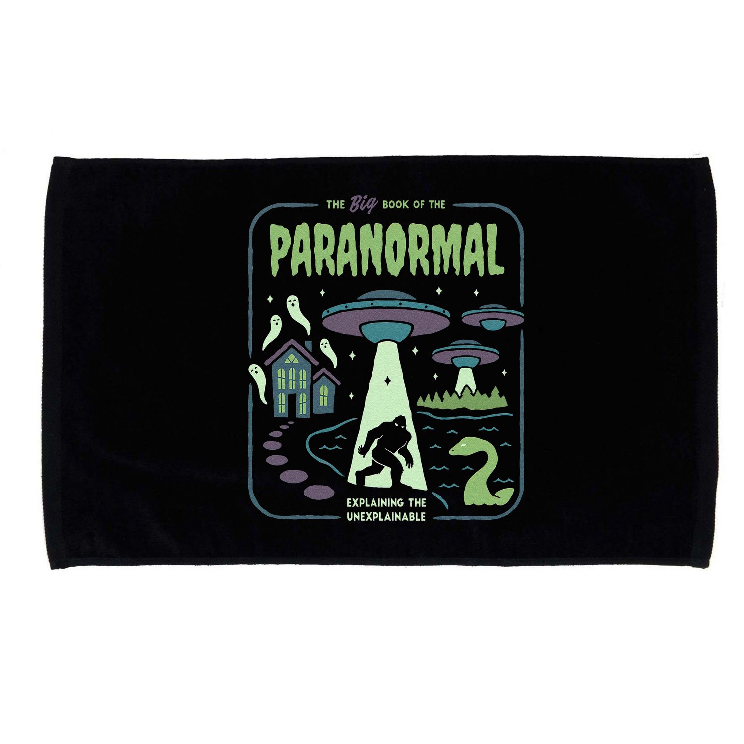 Paranormal Bigfoot Ghosts Aliens Sasquatch UFO Halloween Microfiber Hand Towel