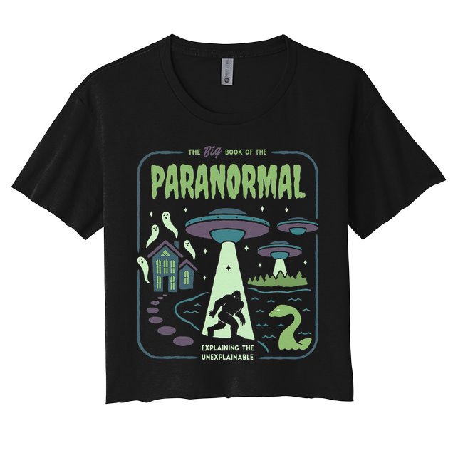 Paranormal Bigfoot Ghosts Aliens Sasquatch UFO Halloween Crop Top